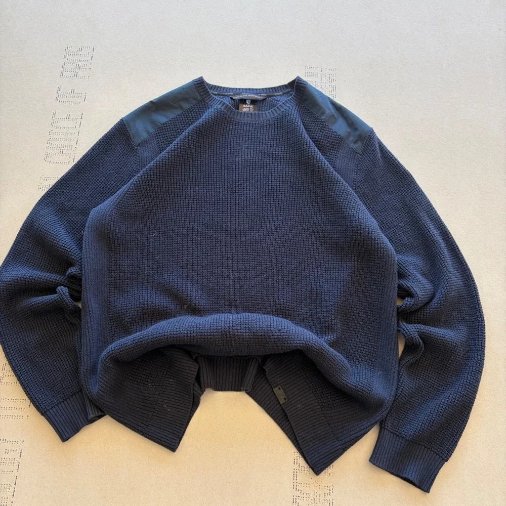 Gorpcore Kuhl Revel Sweater Navy Blue Waffle Knit